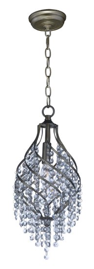 Foto para Twirl 1-Light Pendant GS Beveled Crystal CRYSTAL CA Incandescent Incandescent 7.5"x7.5"x17.5" (OA HT 22.5"-59.5") (CAN 5"x5"x1.25")36" Chain