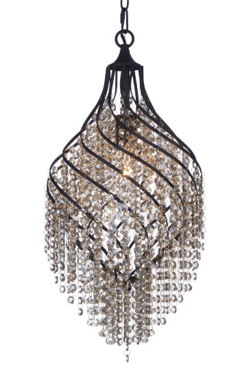 Foto para Twirl 1-Light Pendant OI Cognac Crystal CA Incandescent Incandescent 11.5"x11.5"x25" (OA HT 30"-67") (CAN 5"x5"x1.25")36" Chain