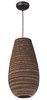 Foto para Java 1-Light Pendant BK Recycled Cardboard MB Incandescent Incandescent 9.75"x9.75"x18.75" (OA HT 20.75"-138.75") (CAN 5.1"x5.1"x1.7")