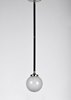 Foto para Atom 1-Light Pendant BKPN White Opal Glass CA Incandescent (OA HT 86.25")