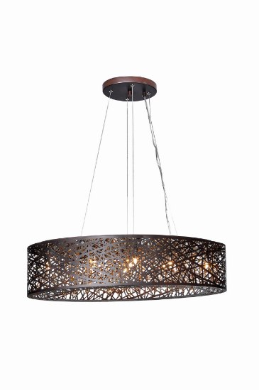 Foto para 2.9W Inca 9-Light Pendant W/LED Bulb BZ Cognac Stainless Steel G9 LED 31.5"x12"x10" (OA HT 10"-120") (CAN 9"x1.3"x1.2")