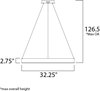 Foto para 86.4W Metallika LED Pendant SC Acrylic PCB LED (OA HT 6.5"-126.5") (CAN 8.75"x8.75"x1.75")