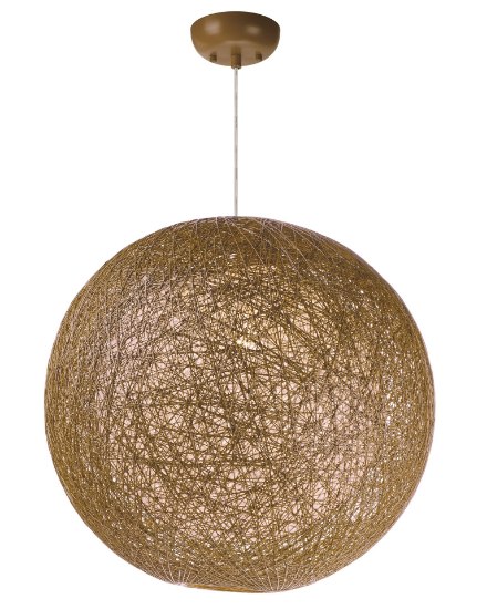 Foto para Bali 1-Light Chandelier Hemp String MB Incandescent Incandescent 19"x19"x19" (OA HT 140") (CAN 5"x5"x1.25")