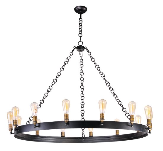 Foto para Noble 14-Light Chandelier w/Bulbs BKNAB MB ST64 Incandescent Incandescent 36" Chain