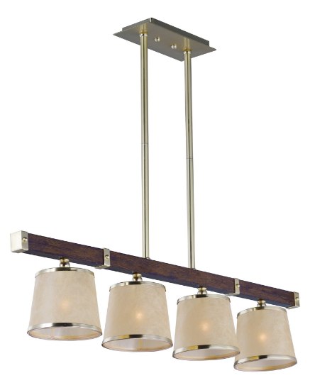 Foto para Maritime 4-light Linear Pendant APSBR Fiber Fabric MB Incandescent Incandescent (OA HT 10"-53.25") (CAN 11"x5.25"x1")