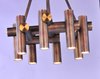 Foto para Tubular 9 Light LED Pendant BZFAB PCB LED (OA HT 21"-58.75") (CAN 6"x6"x1.75")36" Chain