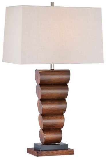 Foto para 100w SW 1 Light Table Lamp Walnut+black Tan Linen