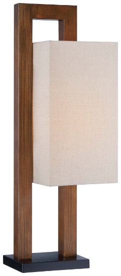 Foto para 100w SW 1 Light Table Lamp Walnut Tan Linen