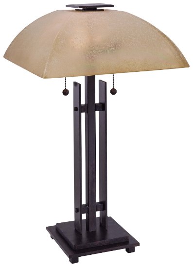 Foto para 60w SW 2 Light Table Lamp Iron Oxide Shine Double French Scavo