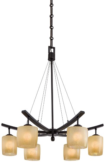 Foto para 100w SW 6 Light Chandelier Iron Oxide Venetian Scavo