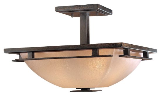 Foto para 60w SW 2 Light Semi Flush Mount Iron Oxide Venetian Scavo