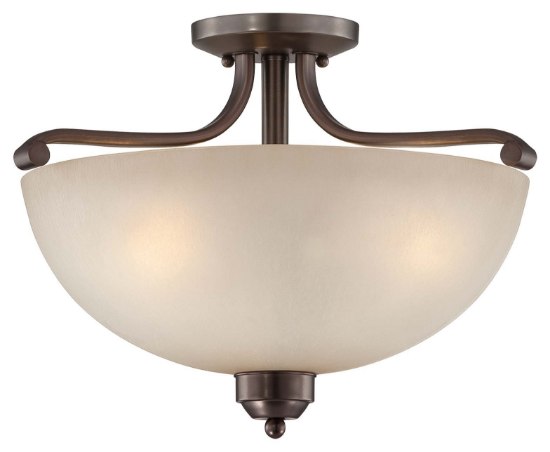 Foto para 100w SW 3 Light Semi Flush Mount Harvard Court Bronze (Plated) Light French Scavo