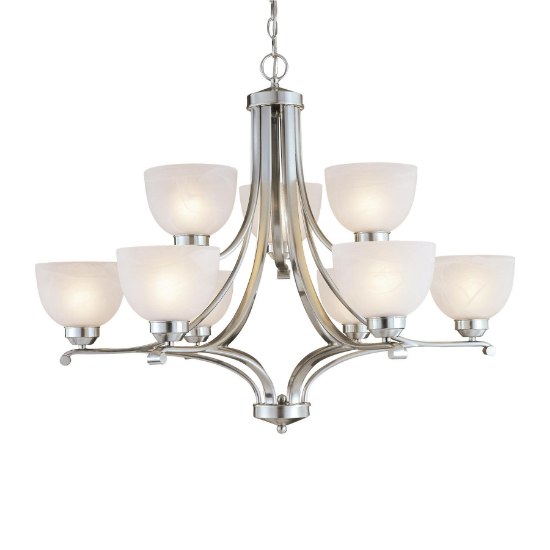 Foto para SW 9 Light Chandelier Brushed Nickel