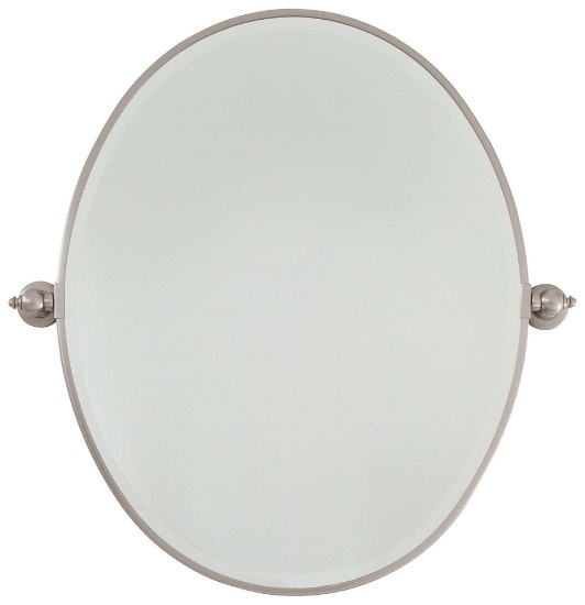 Foto para SW Oval Mirror - Beveled Brushed Nickel Excavation Glass