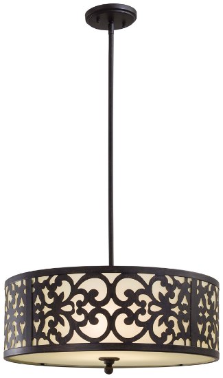 Foto para 100w SW 3 Light Chandelier Iron Oxide Etched Vanilla