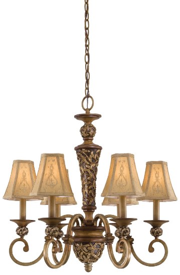 Foto para 60w SW 6 Lt Chandelier- Jessica Mcclintock Home- The Romance Collection™ Florence Patina Embroidered Faux Silk Shades