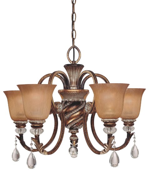 Foto para 60w SW 5 Light Chandelier Aston Court Bronze Avorio Mezzo