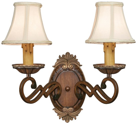 Foto para 60w SW 2 Light Wall Sconce Belcaro Walnut Beige