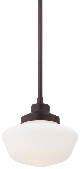 Foto para 150w SW 1 Light Pendant Brushed Bronze Opal