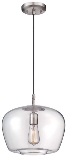 Foto para 40w SW 1 Light Mini Pendant Brushed Nickel Clear