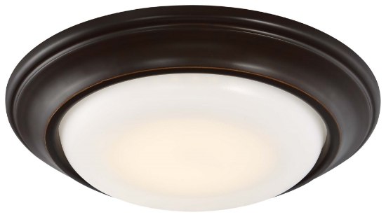 Foto para 15w WW Led Flush Mount Dark Restoration Bronze Etched White Glass