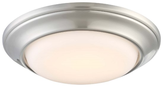 Foto para 15w WW Led Flush Mount Brushed Nickel Etched White Glass