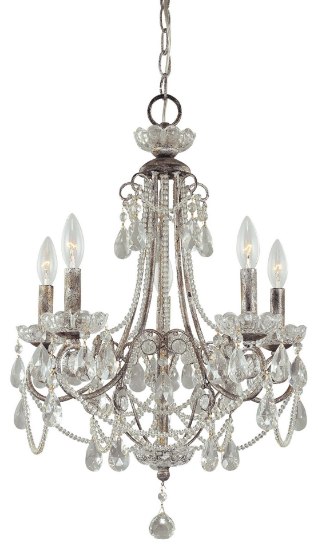 Foto para 60w SW 5 Light Mini Chandelier Distressed Silver