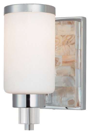 Foto para 100w SW 1 Light Bath Chrome Etched Opal Glass W/ Eidolon Krystal(Tm) Accents