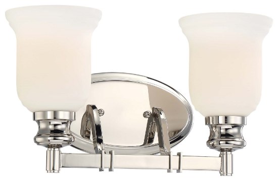 Foto para 100w SW 2 Light Bath Polished Nickel Etched Opal