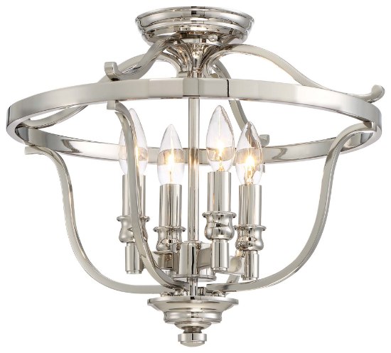 Foto para 60w SW 4 Light Semi Flush Polished Nickel