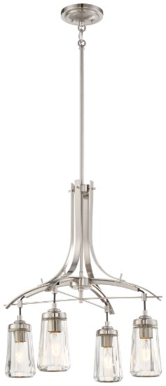 Foto para 60w SW 4 Light Chandelier Brushed Nickel Clear