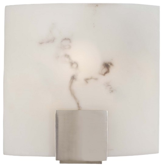 Foto para 60w SW 1 Light Wall Sconce Brushed Nickel Alabaster Dust