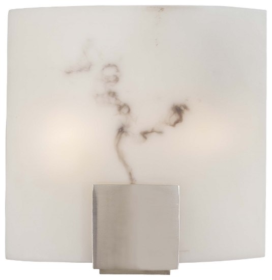 Foto para 13w SW 2 Light Wall Sconce Brushed Nickel Alabaster Dust