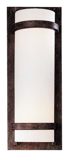 Foto para 13w SW 2 Light Wall Sconce Iron Oxide Etched White Glass