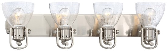 Foto para 100w SW 4 Light Bath Brushed Nickel Clear Seedy Glass