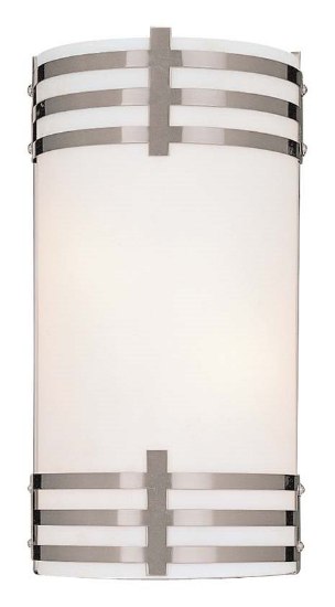 Foto para 13w SW 2 Light Wall Sconce Brushed Nickel Etched Opal