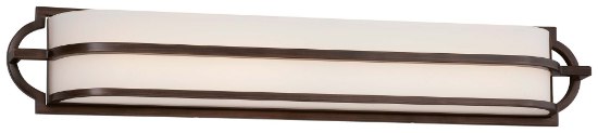 Foto para 40w WW Led Bath Dark Brushed Bronze (Painted) Etched White