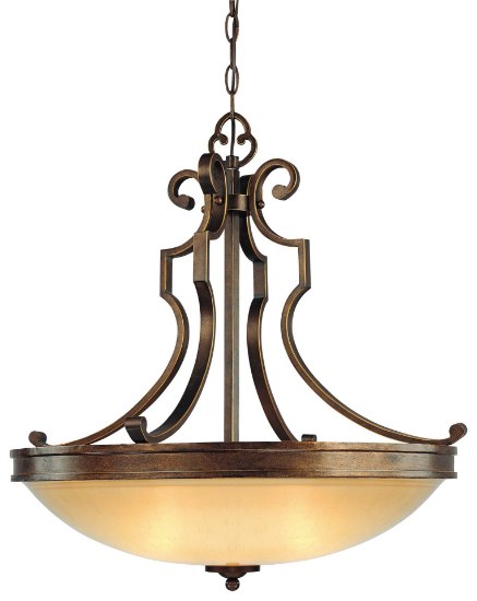 Foto para 100w SW 3 Light Pendant Deep Flax Bronze Venata De Oro