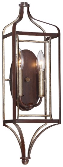 Foto para 60w SW 2 Light Wall Sconce Dark Rubbed Sienna With Aged Silver