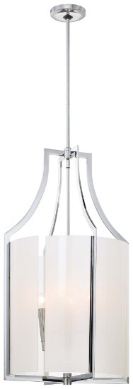 Foto para 60w SW 4 Light Pendant Chrome White Iris