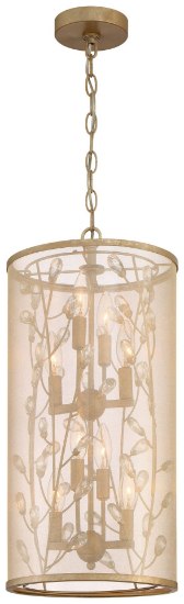 Foto para 60w SW 8 Light Pendant Nanti Champaign Silver Gossamer Gold