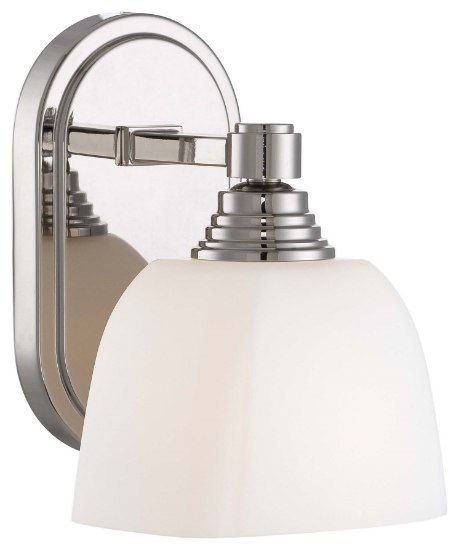 Foto para 100w SW 1 Light Bath Polished Nickel Etched Opal