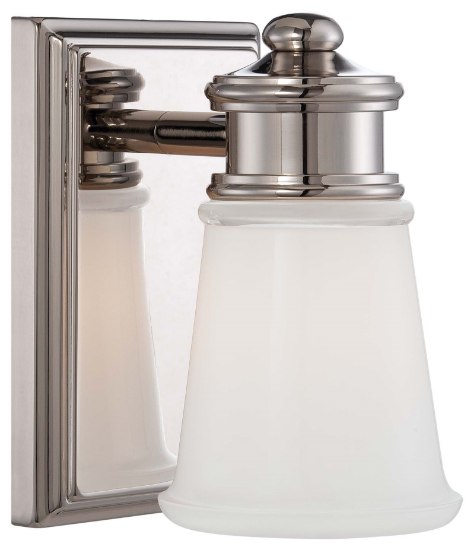 Foto para 100w SW 1 Light Bath Polished Nickel Clear W/Etched White