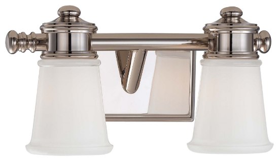 Foto para 100w SW 2 Light Bath Polished Nickel Clear/Etched White