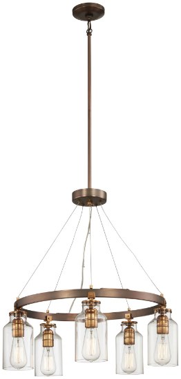 Foto para 60w SW Chandelier Harvard Court Bronze W/Gold Hi