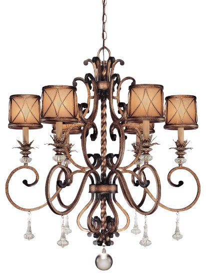 Foto para 60w SW 6 Light Chandelier Aston Court Bronze Avorio Mezzo