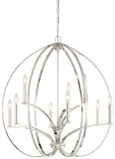 Foto para 60w SW 9 Light Chandelier Polished Nickel