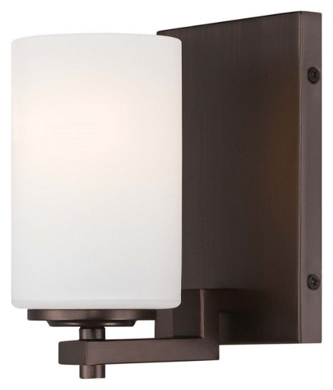 Foto para 100w SW 1 Light Bath Harvard Court Bronze (Plated) Etched White