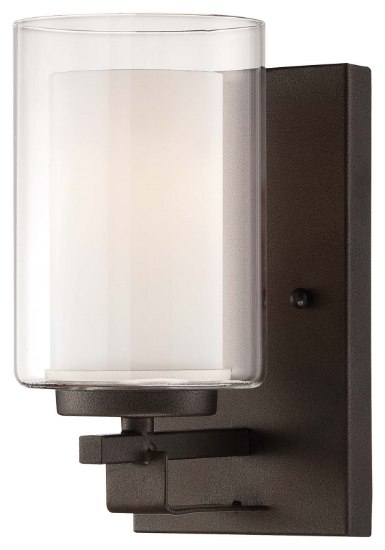 Foto para 100w SW 1 Light Bath Smoked Iron Etched White