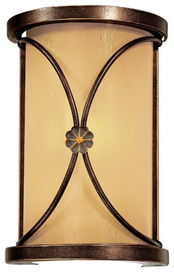 Foto para 60w SW 1 Light Wall Sconce Deep Flax Bronze Venata De Oro Glass